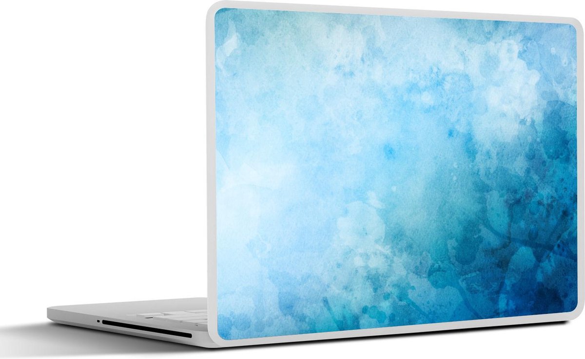 Laptop sticker - 10.1 inch - Abstract werk gemaakt van waterverf en ijsblauwe kleuren