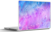 Laptop sticker - 10.1 inch - Abstract kunstwerk gemaakt met waterverf en paarse met blauwe kleuren
