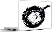 Laptop sticker - 10.1 inch - Illustratie van een ei in een braadpan