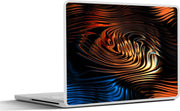 Laptop sticker - 10.1 inch - Abstract artistiek lichteffect van rode en blauwe golven