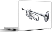 Laptop sticker - 10.1 inch - Illustratie van een zilveren trompet