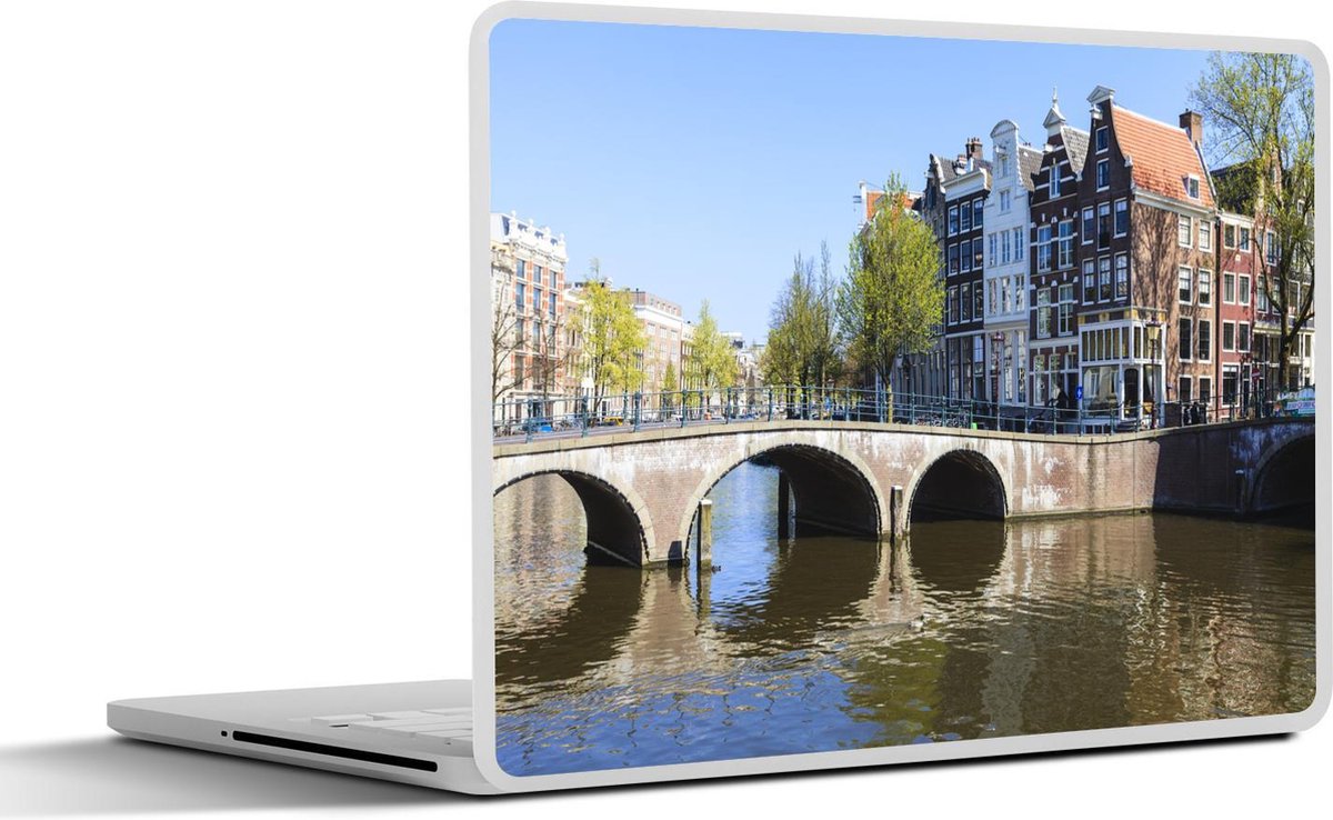 Laptop sticker - 10.1 inch - Afbeelding van de Amsterdamse Keizersgracht met een brug