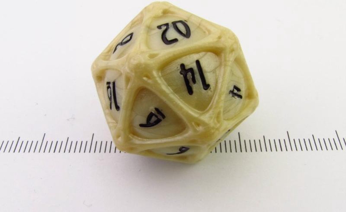 PolyHero D20 Orb - Parchment & Black Ink