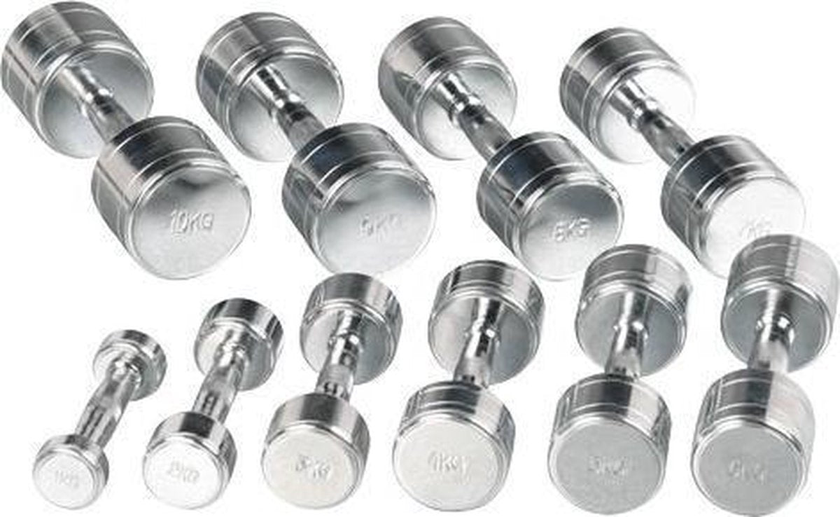 Chromen Dumbbells CHDU - 7 KG per paar - Chroom