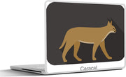 Laptop sticker - 10.1 inch - Illustratie van een Caracal zwarte achtergrond