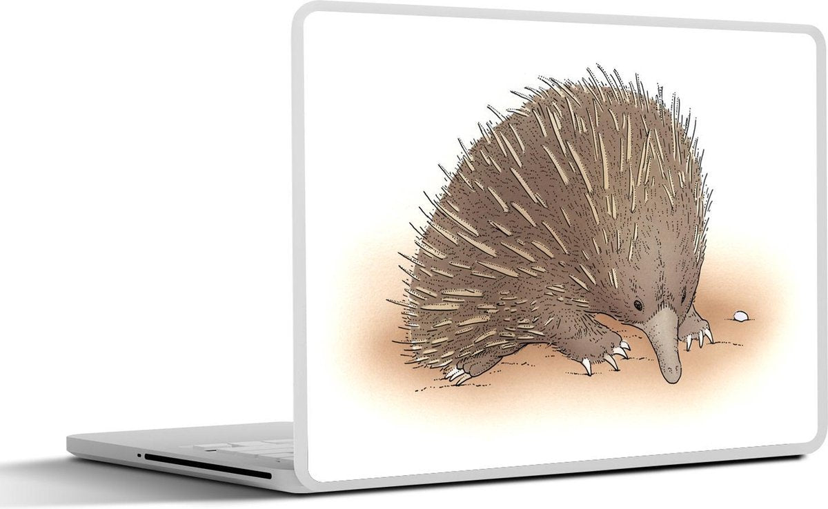 Laptop sticker - 10.1 inch - Illustratie van een bruine mierenegel