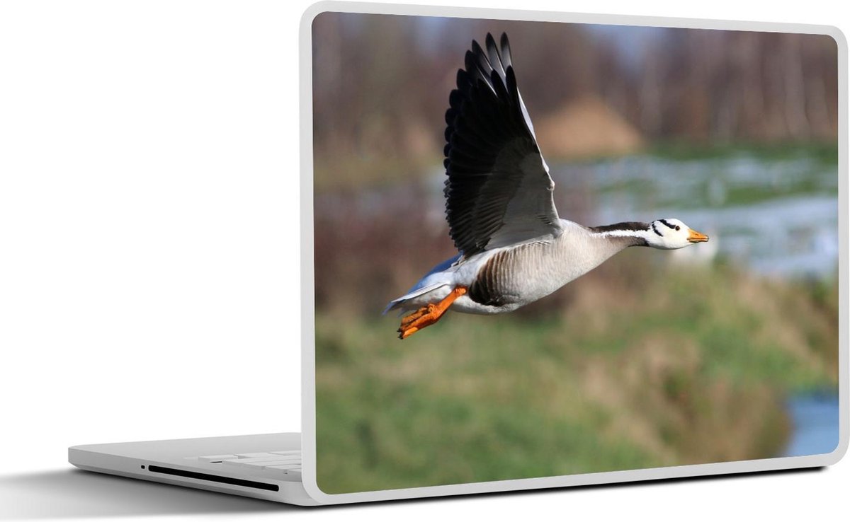 Laptop sticker - 10.1 inch - Indische gans met wijd gespreide vleugels
