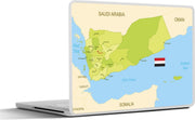Laptop sticker - 10.1 inch - Illustratie van kaart van Jemen en haar provincies
