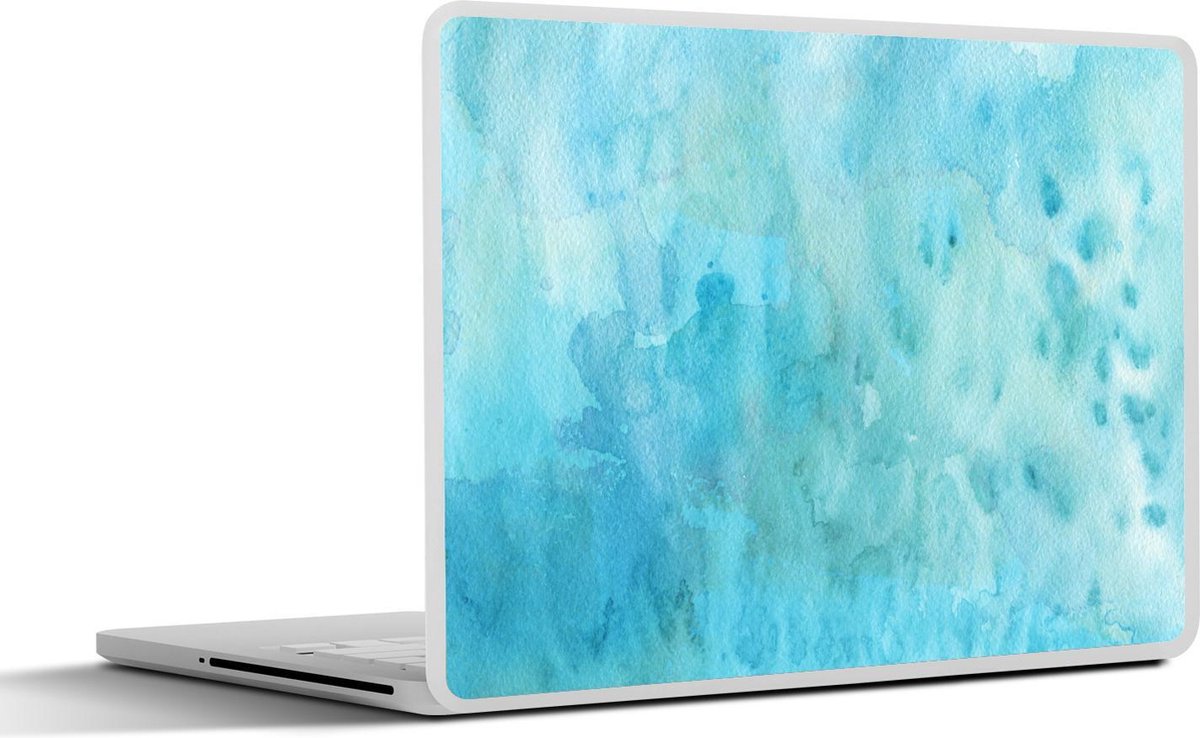 Laptop sticker - 10.1 inch - Abstract kunstwerk gemaakt van waterverf en blauwe kleuren