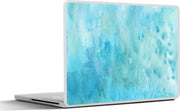 Laptop sticker - 10.1 inch - Abstract kunstwerk gemaakt van waterverf en blauwe kleuren