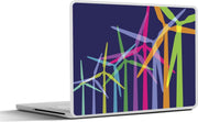 Laptop sticker - 10.1 inch - Illustratie van kleurrijke overlappende silhouetten van windmolens