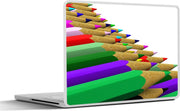 Laptop sticker - 10.1 inch - 3d foto van rijen met gekleurde potloden