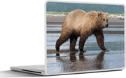 Laptop sticker - 10.1 inch - Jagende bruine beer