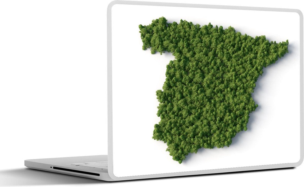 Laptop sticker - 10.1 inch - Illustratie van een bos in de vorm van Spanje