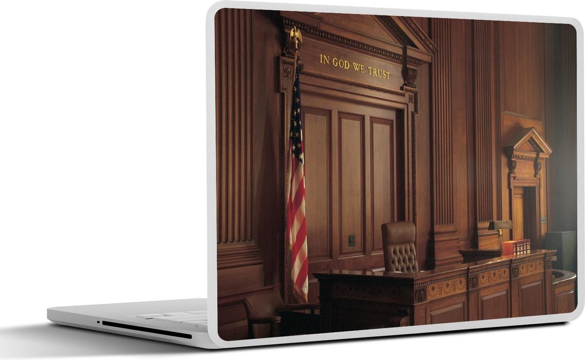 Laptop sticker - 10.1 inch - Interieur van een Amerikaanse rechtszaal