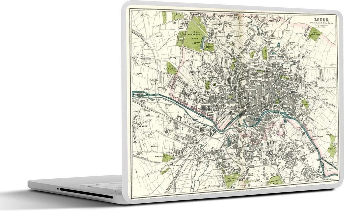 Laptop sticker - 10.1 inch - Illustratie van een kaart van Leeds