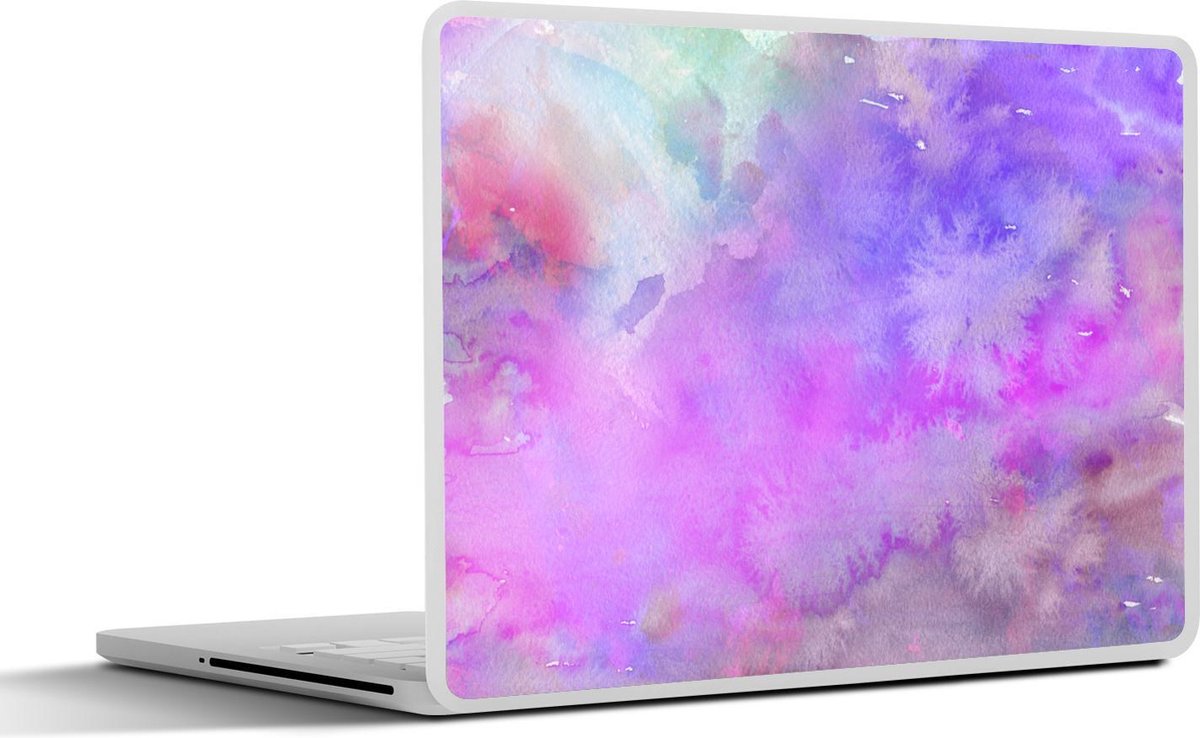 Laptop sticker - 10.1 inch - Abstract kunstwerk gemaakt met waterverf en heel veel kleuren