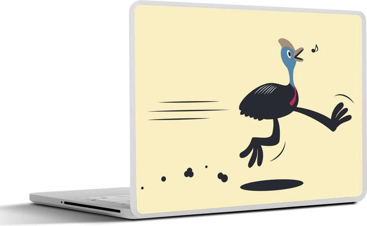 Laptop sticker - 10.1 inch - Illustratie van een rennende casuarius