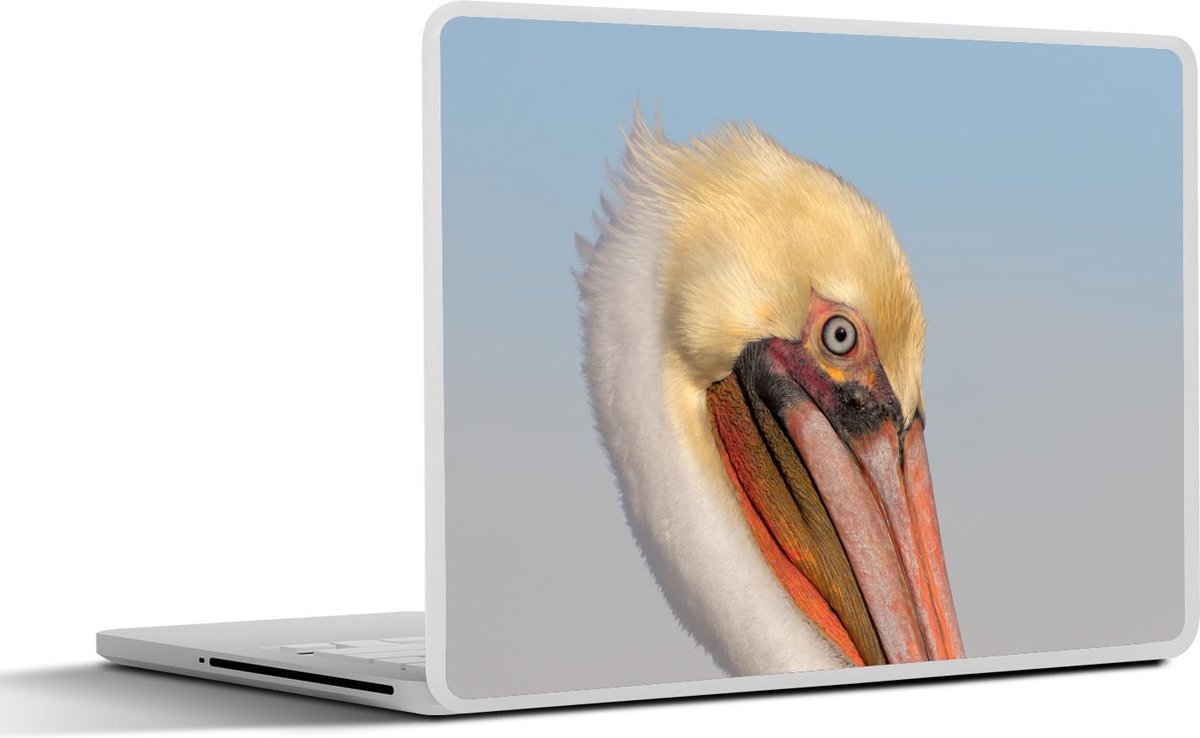 Laptop sticker - 10.1 inch -  een grijze pelikaan
