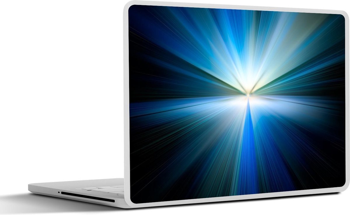Laptop sticker - 10.1 inch - Abstracte afbeelding met een blauwe gloed