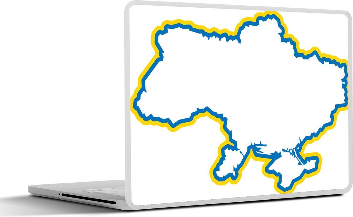 Laptop sticker - 10.1 inch - Illustratie van Oekraïne in de kleuren van de nationale vlag