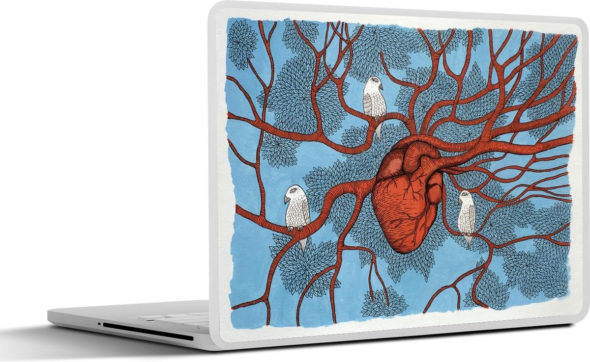 Laptop sticker - 10.1 inch - Abstracte illustratie van anatomisch correct hart