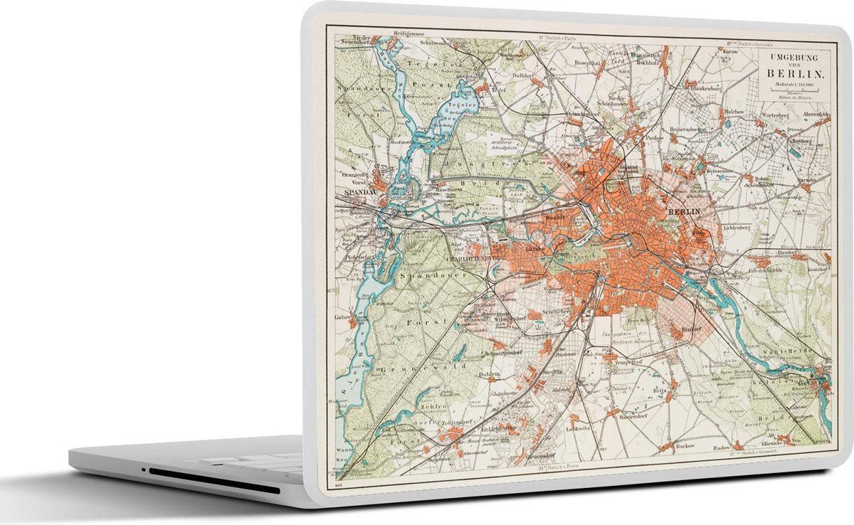 Laptop sticker - 10.1 inch - Illustratie van een kaart van de omgeving van Berlijn