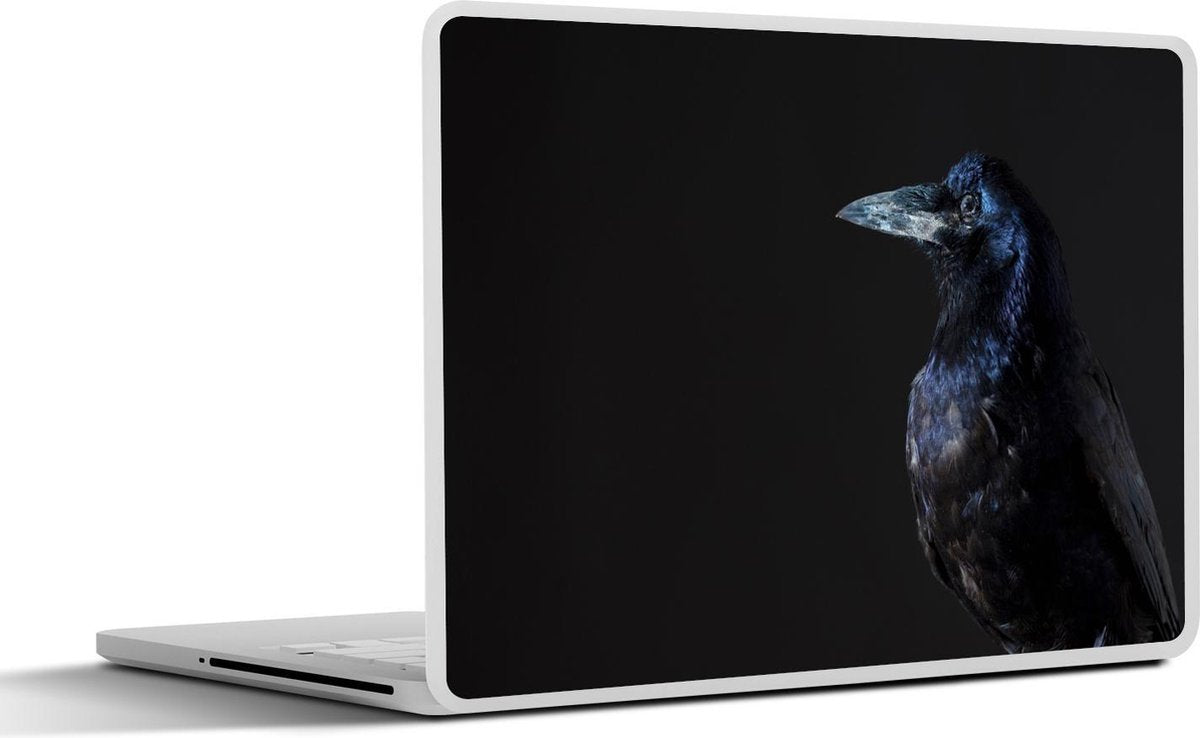 Laptop sticker - 10.1 inch - Amerikaanse kraai op een zwarte achtergrond