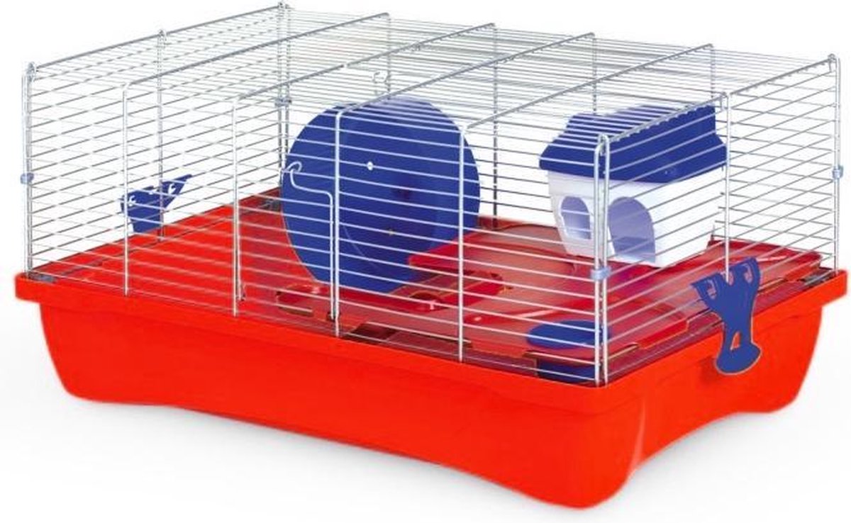 Mps Hamsterkooi 10 Flat 58 X 32 X 26 Cm Rood/zilver