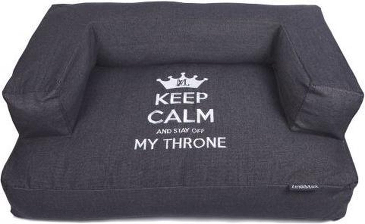 Lex & Max Keep Calm - Losse hoes voor hondensofa - 100x70x35cm - Zwart