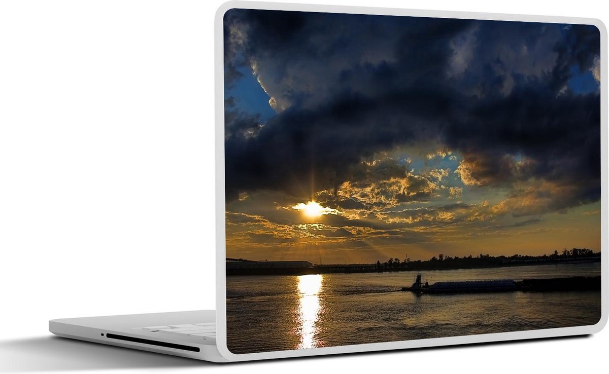 Laptop sticker - 10.1 inch - Amerikaanse wolken boven de rivier de Mississippi bij Baton Rouge
