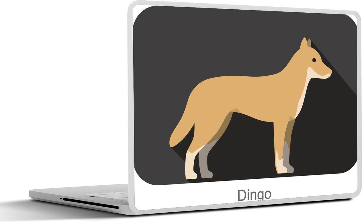 Laptop sticker - 10.1 inch - Illustratie van een dingo voor een grijze achtergrond