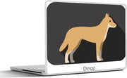 Laptop sticker - 10.1 inch - Illustratie van een dingo voor een grijze achtergrond