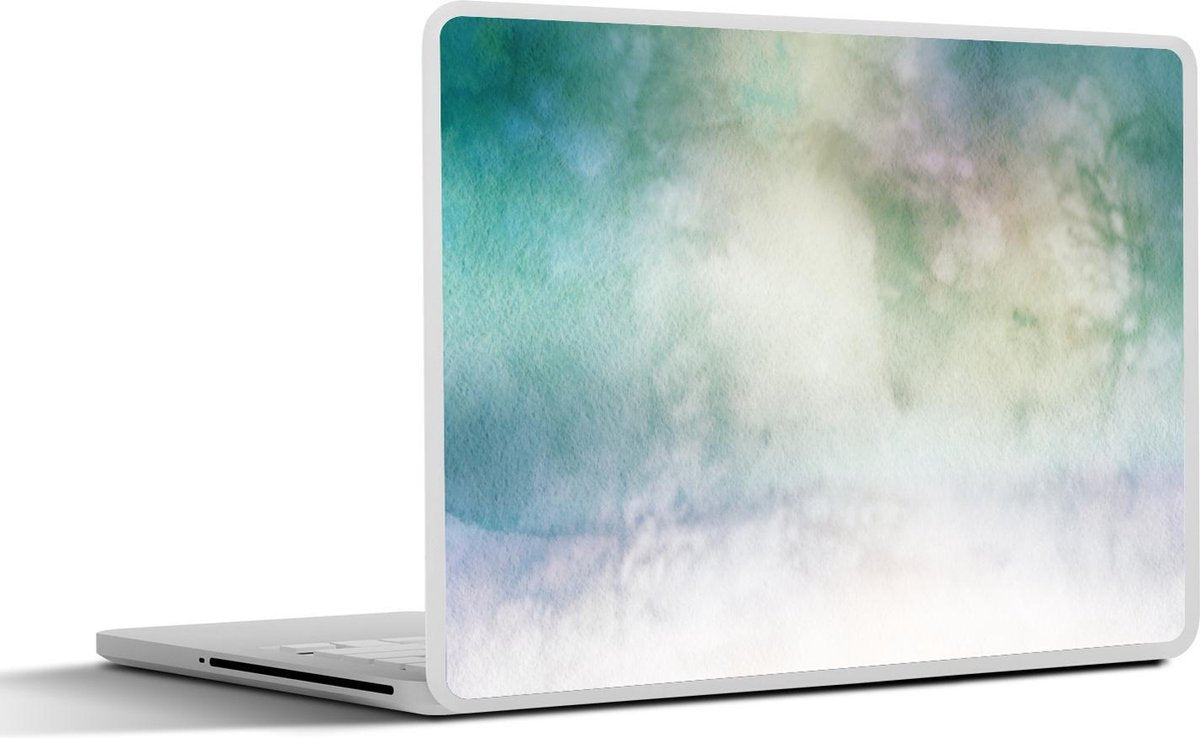 Laptop sticker - 10.1 inch - Abstract werk gemaakt met waterverf en groene en bruine kleuren
