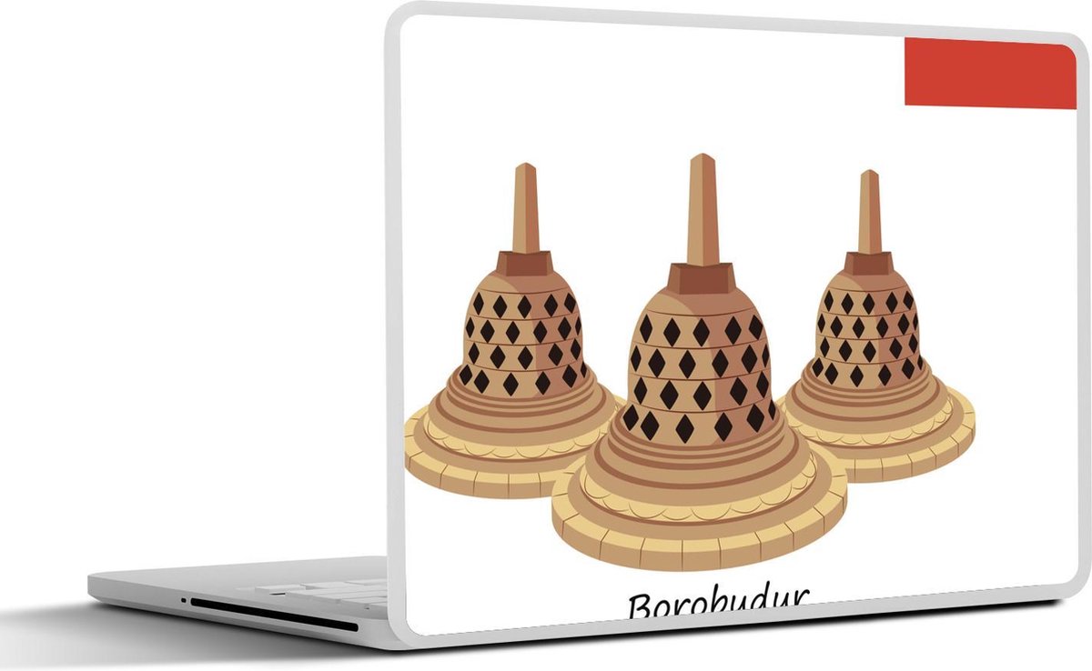 Laptop sticker - 10.1 inch - Illustraties van Borobudur op Java