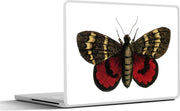 Laptop sticker - 10.1 inch - Illustratie van een rood met bruine vlinder