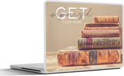 Laptop sticker - 10.1 inch - 'Get your home organized' met een achtergrond met een stapel boeken