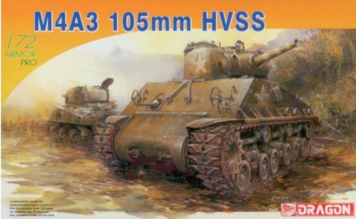 Dragon - 1/72 M4a3 105mm Sherman Hvss (4/20) * - DRA7313 - modelbouwsets