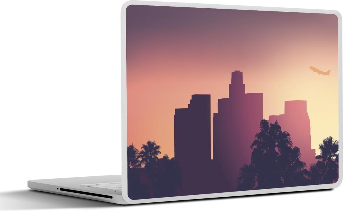 Laptop sticker - 10.1 inch - Illustratie van een paar gebouwen in Los Angeles