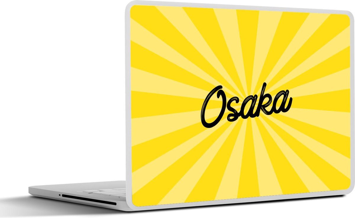 Laptop sticker - 10.1 inch - Illustratie van Osaka in zwarte letters