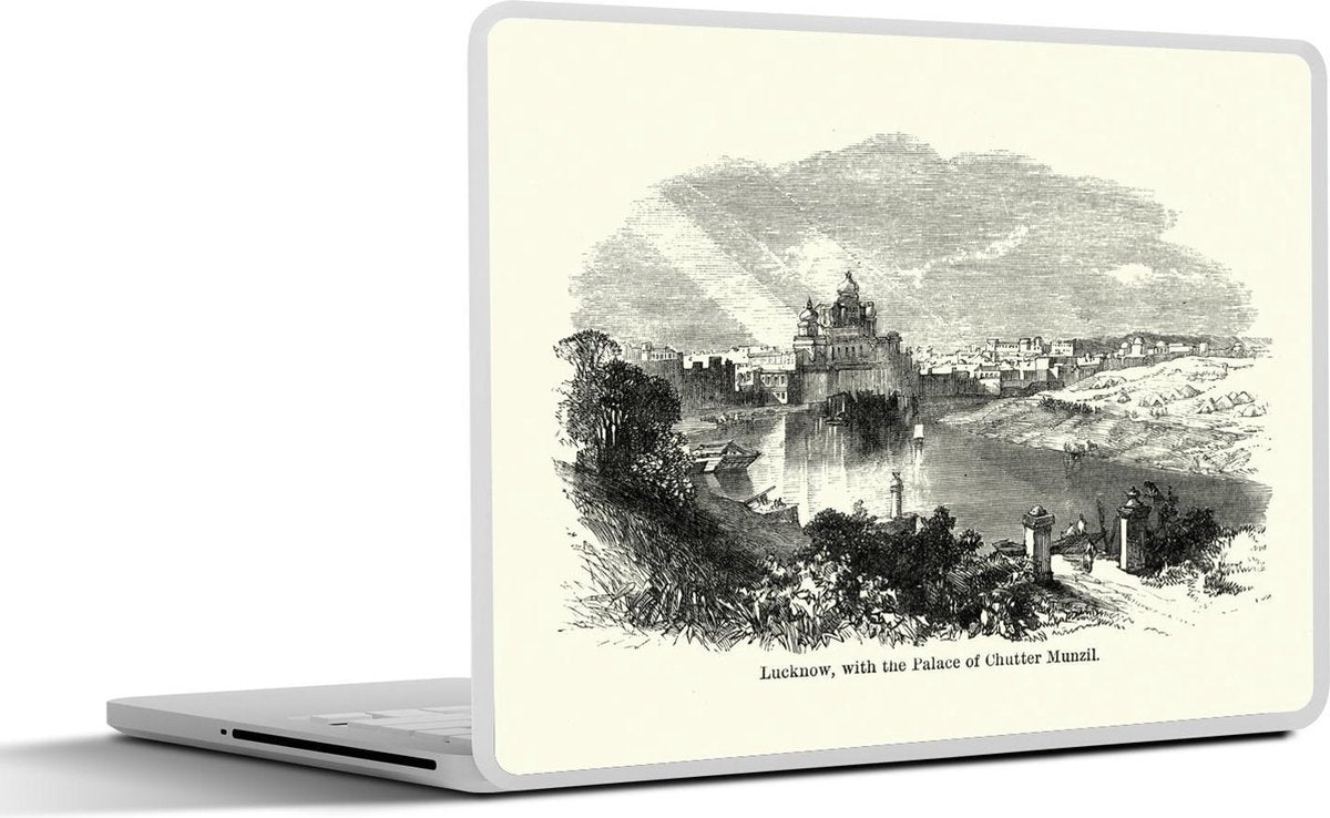 Laptop sticker - 10.1 inch - Illustratie van een paleis in Lucknow in India
