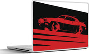 Laptop sticker - 10.1 inch - Illustratie van een muscle auto die omhoog rijdt