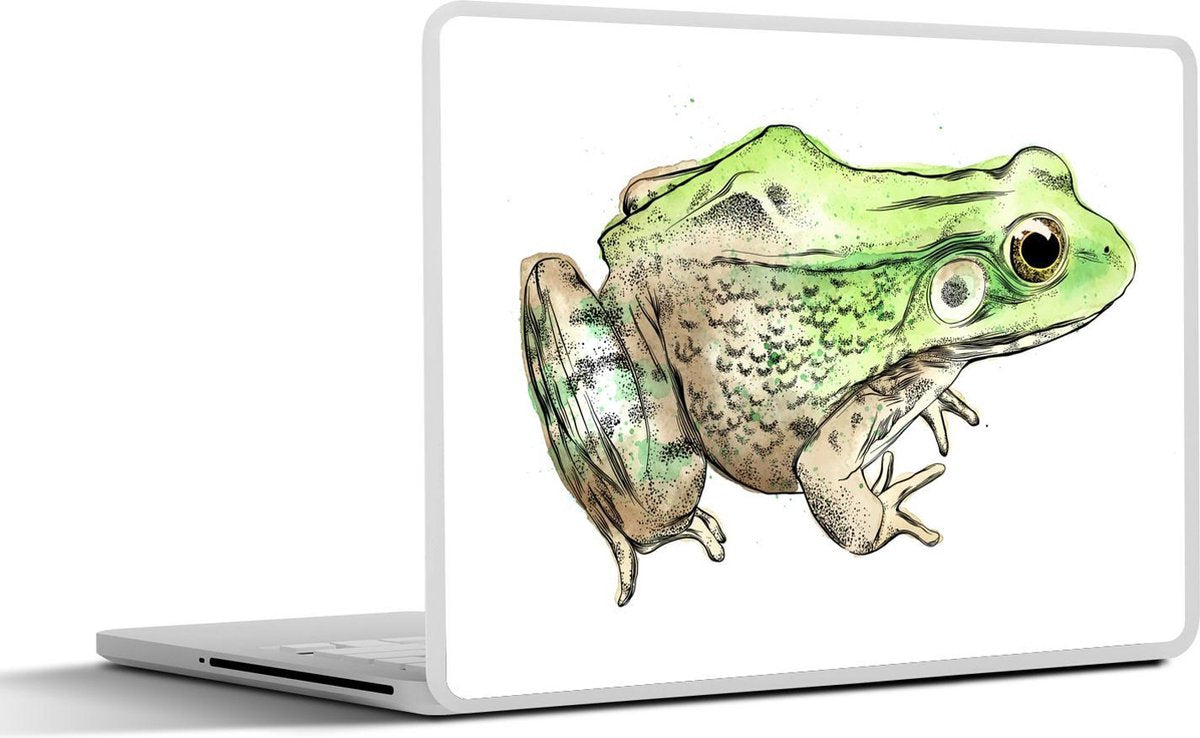 Laptop sticker - 10.1 inch - Illustratie van een groene kikker