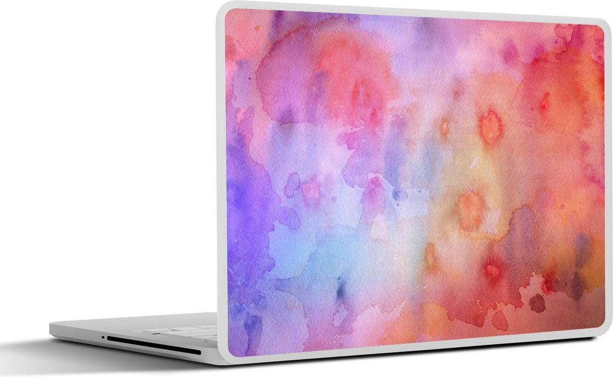 Laptop sticker - 10.1 inch - Abstract werk gemaakt van waterverf en oranje met blauwe kleuren