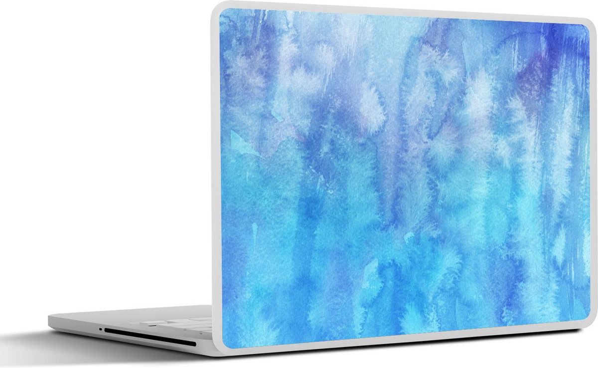 Laptop sticker - 10.1 inch - Abstract kunstwerk gemaakt met waterverf met blauwe tinten