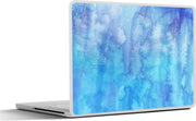 Laptop sticker - 10.1 inch - Abstract kunstwerk gemaakt met waterverf met blauwe tinten