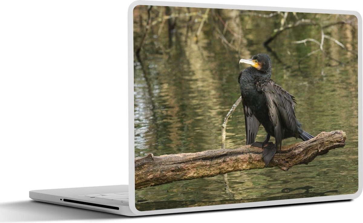 Laptop sticker - 10.1 inch - Aalscholver met open vleugels
