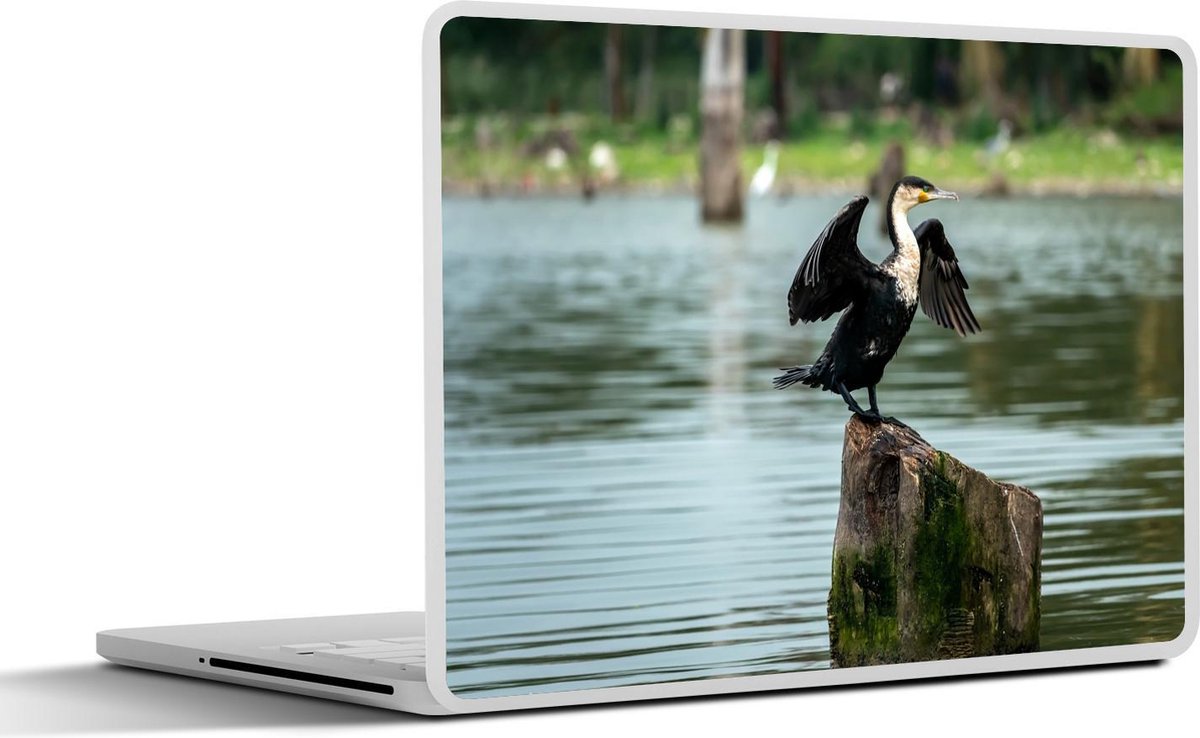Laptop sticker - 10.1 inch - Aalscholver komt tot rust