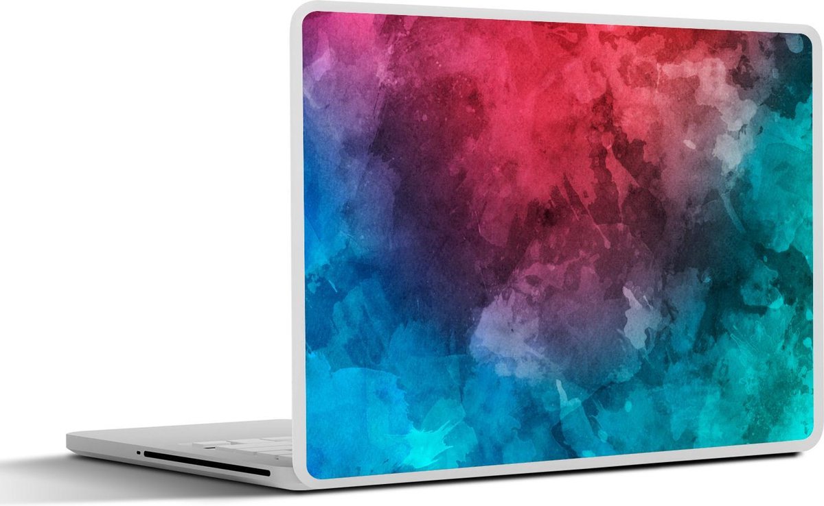 Laptop sticker - 10.1 inch - Abstract werk gemaakt van waterverf en rode met blauwe en groene kleuren