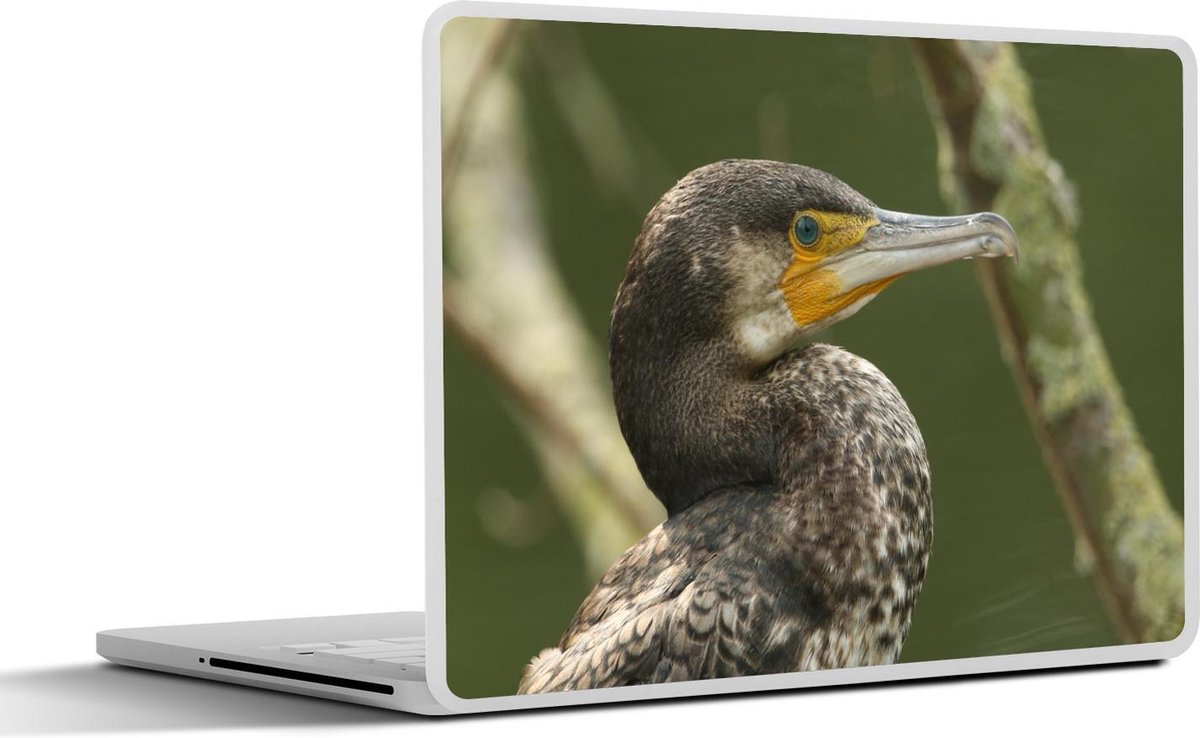 Laptop sticker - 10.1 inch - Aalscholver boven rivier